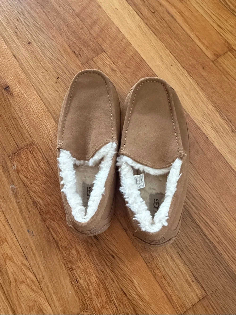 UGG Men’s Chestnut/Tan Suede Shearling-Lined Slip-On